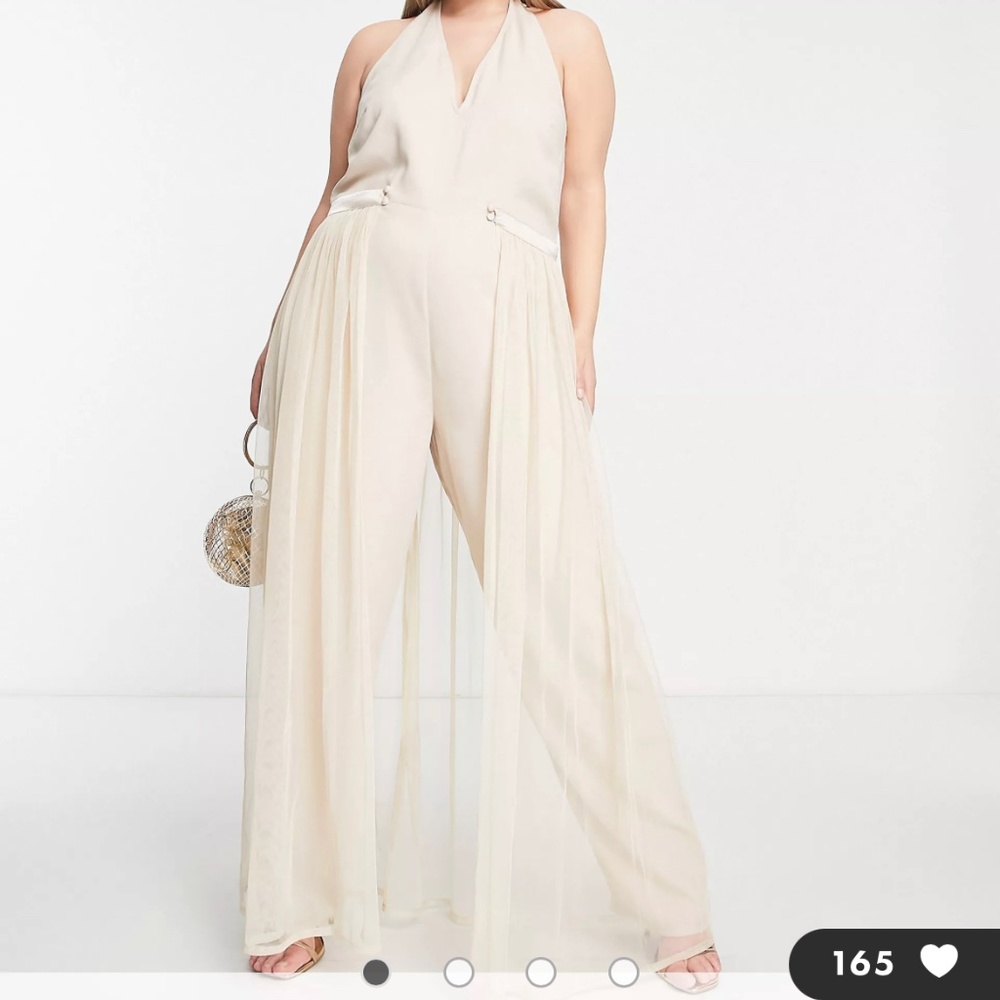 ASOS PLUS fitted jumpsuit with detachable tulle skirt